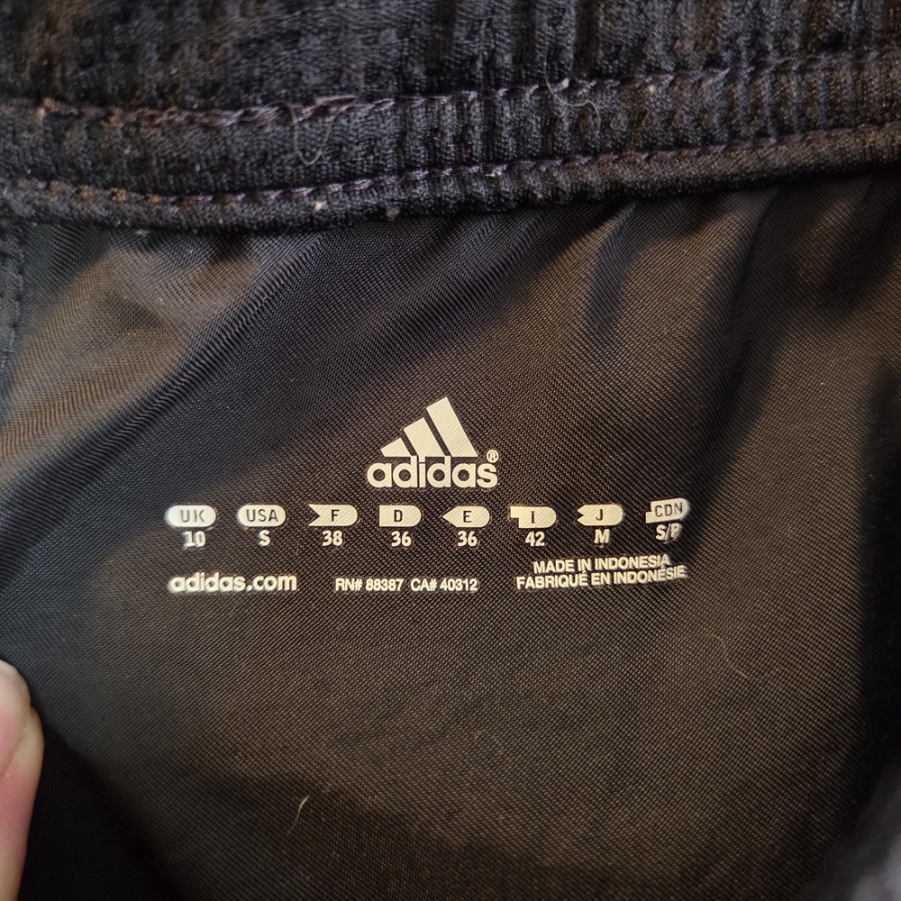adidas Black Ankle Track Pants with White Stripes - Picture 7 of 9